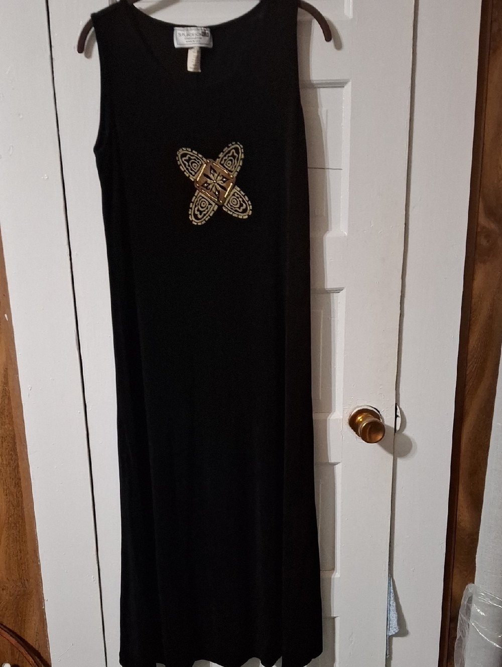 Studio Black Maxi Dress with Gold Embellishment (Mis221)